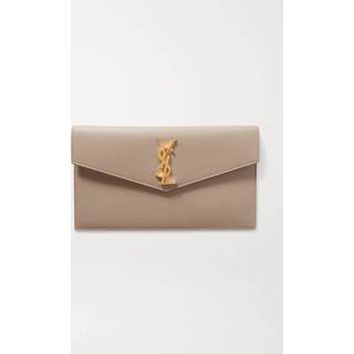 Saint Laurent Uptown leather clutch - beige - One Size