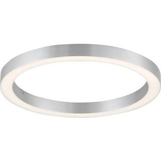 LED-loftlampe PURE Lines, Ø 50 cm, sølv, CCT, fjernbetjening