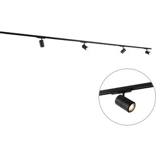 Moderne 3-faset skinnesystem sort med 4 spots 3000-4000K - Ruler