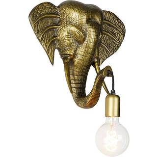 Vintage væglampe guld - Animal Elephant