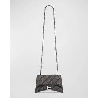 Balenciaga Crush denim shoulder bag - black - One Size