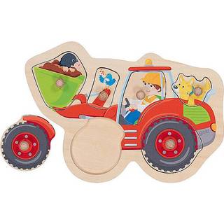 Goki Wooden Stud Puzzle Wheel Loader 6 pcs. Wood