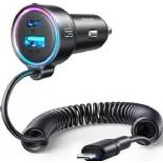 Joyroom - Car charger JR CL08 3 in 1 1x USB 1x PD 55W Lightning cable black