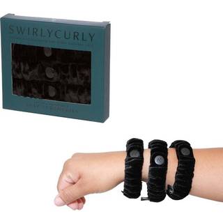 Justerbar Afro Puff Jumbo Scrunchies (2-Pack) | Ingen slip Ingen skader Skrunchies designet til tykt kr?llet og naturligt sort h?r (sort fl?jl)