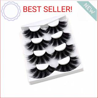 Hbzgtlad Ny 4 par 3D Mink Hair False Eyellashes Criss-Cross Wispy Cross Fluffy L?ngde 25 mm vipper forl?ngelse H?ndlavede ?jenmakeup-v?rkt?jer (M