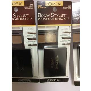 L'Or? Al Paris Brow Stylist Prep og Shape Pro Brow Kit Medium til mørke 0,12 oz.