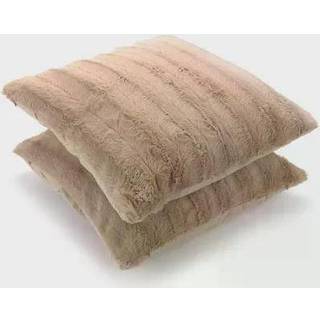 Cheer Collection faux pels kast puder - dekorative puder til sofa seng kaste puder sand accent puder til sovev?relse eller stue ?stetisk s?t med