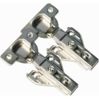 2 stykker klip på bløde tæt hængsler 105 graders selv Luk for rammeløst skab med monteringsplader fuld overlay Premium inkluderet skruer 1 par 00