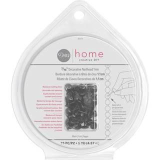 Dritz Home 44314 Glat dekorativ neglehoved trim 7/16-tommer x 5-meter sort (75-delt)