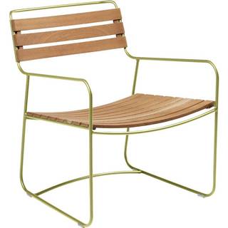 Fermob - Surprising Teak Low Armchair Willow Green - Udendørs lænestole - Harald Guggenbichler - Metal/Træ