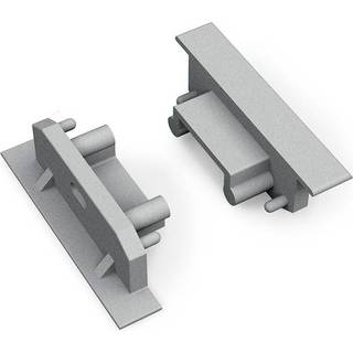 Endestykke GROOVE14 GEN2 SQ - Med hul, sølvfarvet