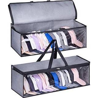 Kimbora 2 pcs bred hatopbevaring til baseball caps arrang?r med 2 robuste h?ndtag hat racks holder gr? capbox stable til hjemme rejse