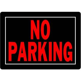 5028848 Ingen parkeringsskilt 10x14 """" """" Hillman Engelsk Sort No Parkering -skilt 10 tommer. H x 14 tommer. W (pakke af 6)
