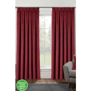 Enhanced Living Enhanced Living Burgundy Red Thermal Blackout Oxford Readymade Curtains