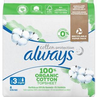 Always Cotton Protection Night hygiejnebind Parfumefri 8 stk. - 8 stk.
