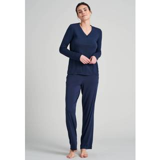 Schiesser Mix and Relax Shirt With Buttons - Blue - 4XL