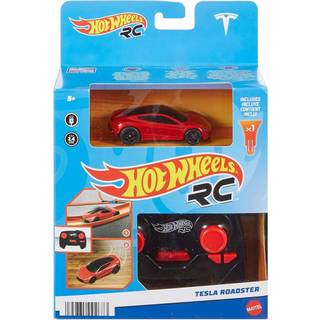 Hot Wheels RC Tesla Roadster 1:64-skala - Fjernstyret bil med Turbo Boost, bane og uden for banen-leg, Orange bane sælges separat