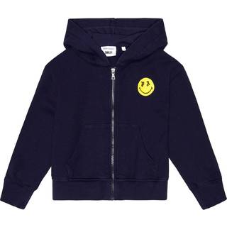 Palm Angels Kids Smiley logo cotton hoodie - blue - Y 10