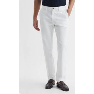 Reiss Reiss White Pitch Slim Fit Washed Cotton Blend Chinos