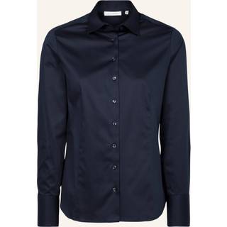 Satin Stretch Shirt - Regular Fit - Modern Classic - Mørkeblå