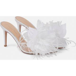 Gianvito Rossi Elle 85 embellished PVC mules - white - EU 36.5