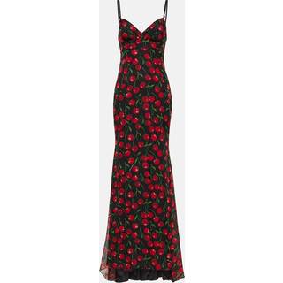 Dolce&Gabbana Cherry printed silk chiffon gown - multicoloured - XS