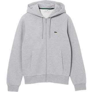Lacoste Full Zip Hoodie Silver Chine
