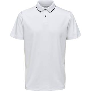 Selected kortærmet coolmax polo i bright white til herre