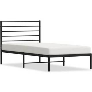 Sengeramme Med Sengegavl Metal - Hvid / med hovedgærde / 75 x 190 cm