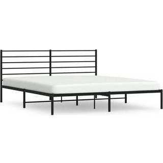 Sengeramme Med Sengegavl Metal - Hvid / med hovedgærde / 180 x 200 cm