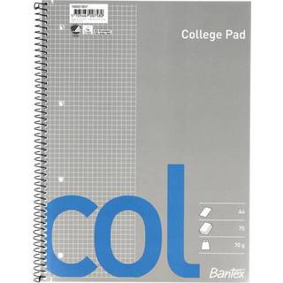 Bantex Col Kollegieblok A4 kvadreret 4H 70 ark 70g