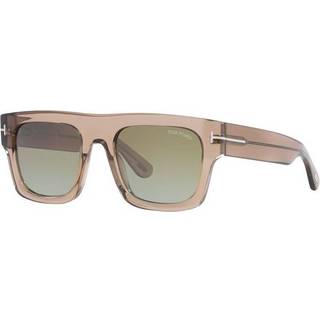 TOM FORD Mand FT0711 FAUSTO 47Q Solbriller Acetat Brun Grøn Firkantet Normal