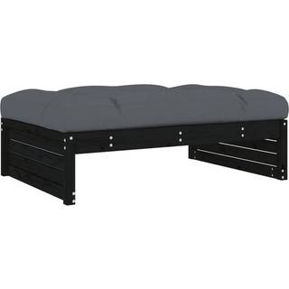udendørs fodskammel 120x80 cm massivt fyrretræ sort