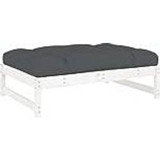 udendørs fodskammel 120x80 cm massivt fyrretræ hvid