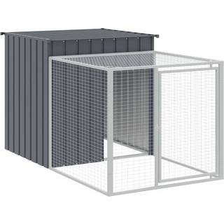 hønsehus med løbegård 110x201x110 cm galvaniseret stål antracit