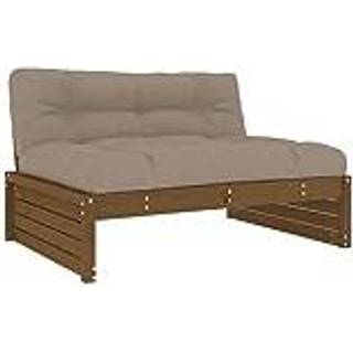 midtermodul til sofa 120x80 cm massivt fyrretræ honningbrun