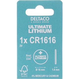 Deltaco Ultimate Lithium Battery CR1616 Button Cell - 1-pack