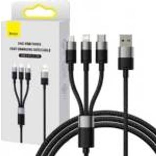 Baseus Quick Charge USB to M+L+C StarSpeed 3.5A 0.6 m (black)
