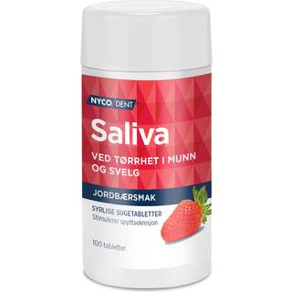 Nycodent Saliva Jordbær - 100 sugetabl.