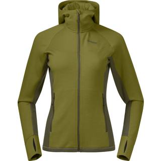 Bergans Women's Cecilie Wool Hood Jacket Trail Green/Dark Olive Green, XS