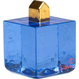 Kosta Boda Fortress Cube Kunstglas t/guld Bv Ac-23 - Kunstglas Krystalglas Blå - 7520203