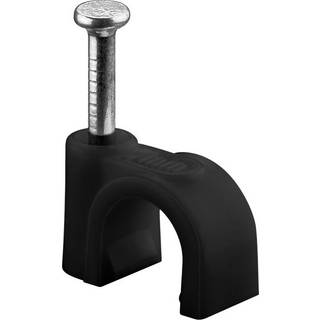 Kabel clips, sort, 100 pak | 7 mm. | PRIS-MATCH