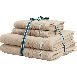 Gant Home Premium Håndklæder 4-pak 50x70 + 70x140 Cm - Håndklæder & Badelagner Økologisk Bomuld Silver Sand - 852012418-267