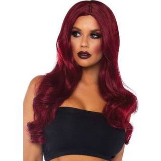 Burgundy wavy paryk
