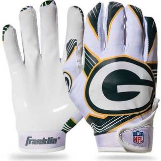 Franklin Sports Green Bay Packers Youth NFL Fodboldmodtagerhandsker - Modtagerhandsker til børn - NFL -teamlogoer og silikone palm - Youth M/L -p