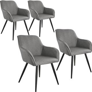 Stol Marilyn velour - creme/sort,Sæt med 4 stk.