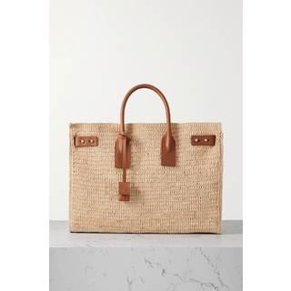 Saint Laurent Sac De Jour Supple Medium raffia tote bag - beige - One Size