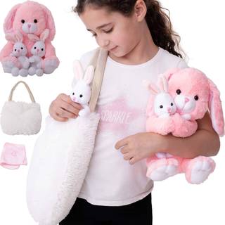 Perfekt til design bunny leget?j 4 pcs s?t. Mor 2 Baby Rabbit Toys XL Furry Bag og dukke t?ppe. Alder 3-8