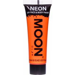 Orange neon UV krop og ansigstmaling, 12 ml