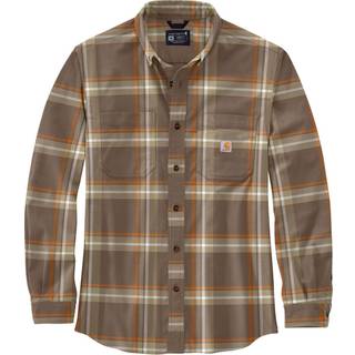 Carhartt Flannel L/S Plaid Shirt Skjorte Herrer størrelse XL farve brun